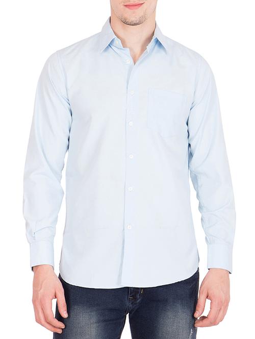 light blue cotton casual shirt - 13259384 - Very Small Image - 1