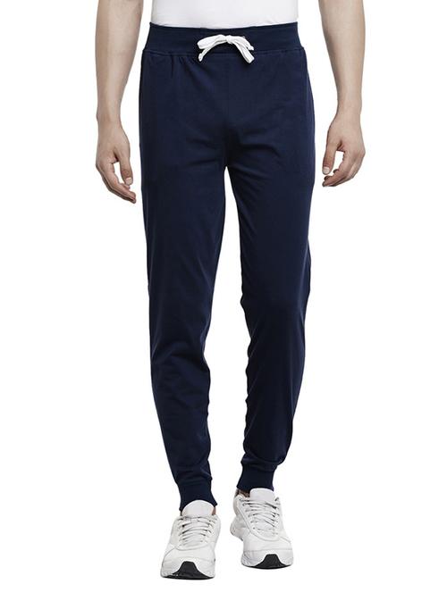 navy blue cotton  full length track pant - 13260952 - Very Small Image - 1