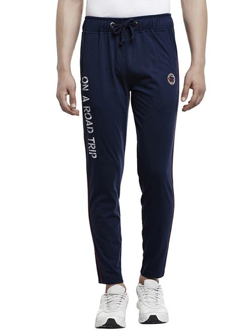 navy blue cotton  full length track pant - 13260953 - Very Small Image - 1