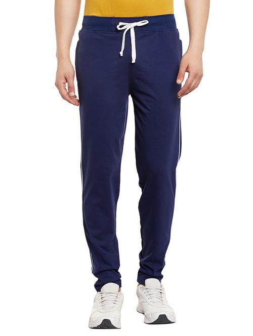 navy blue cotton  full length track pant - 13260989 - Very Small Image - 1