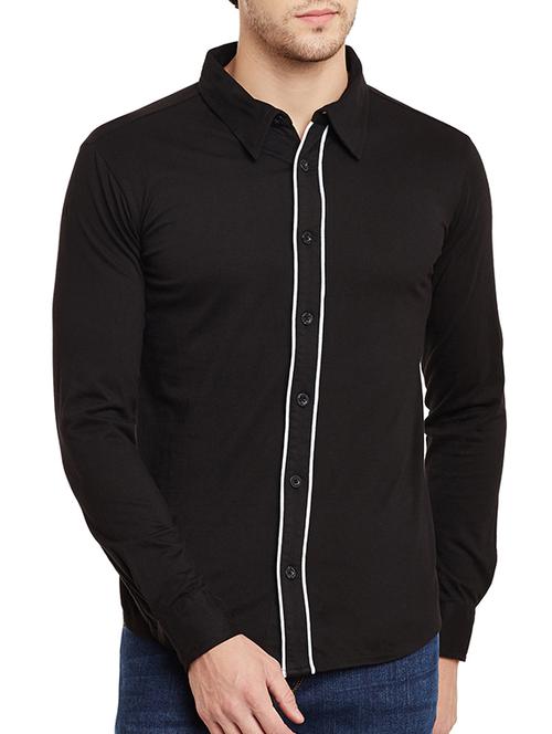 black cotton casual shirt - 13263137 - Very Small Image - 1