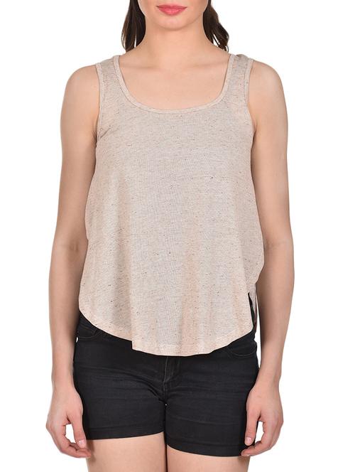 asymmetric scoop neck top - 13263457 - Very Small Image - 1