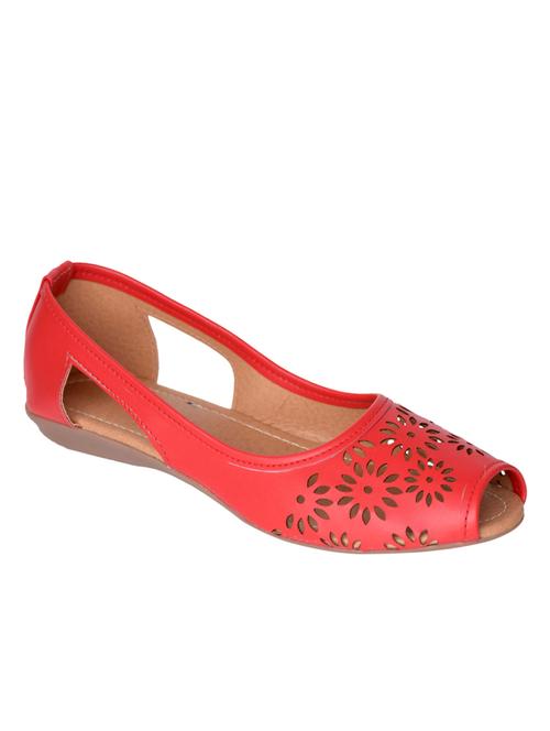 red faux leather slip on sandals - 13263596 - Very Small Image - 1