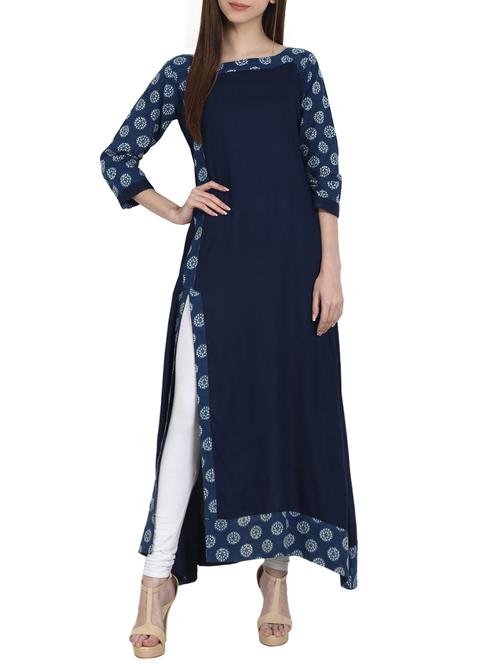 indigo rayon kurta - 13263899 - Very Small Image - 1