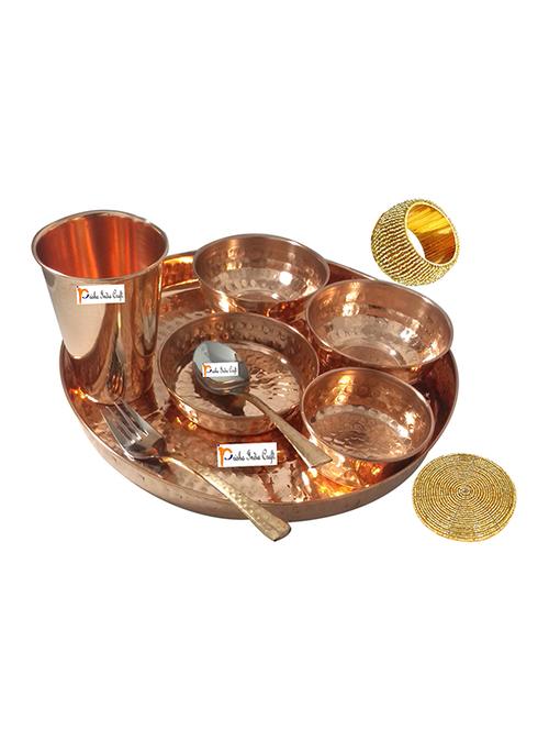 golden copper dinner set - 13265278 - Very Small Image - 1