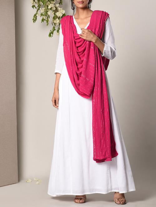 crinkled plain cotton pink dupatta - 13266594 - Very Small Image - 1