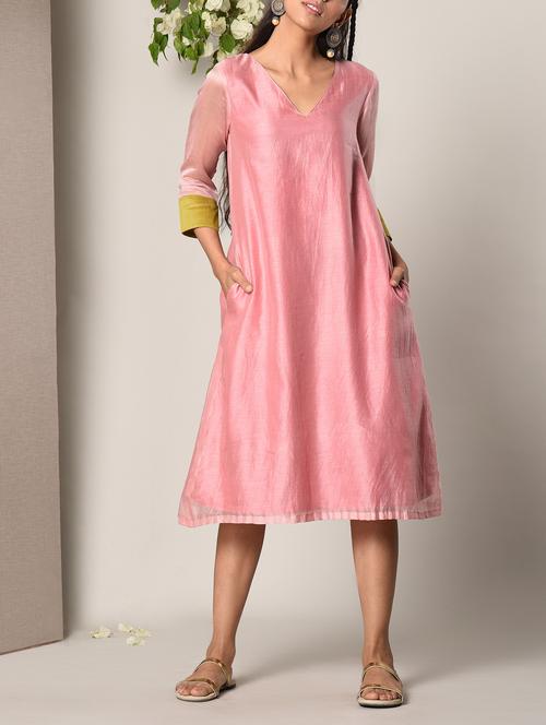 pink cotton blend dress - 13266788 - Very Small Image - 1