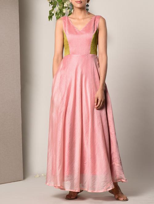pink solid maxi dress - 13266827 - Very Small Image - 1