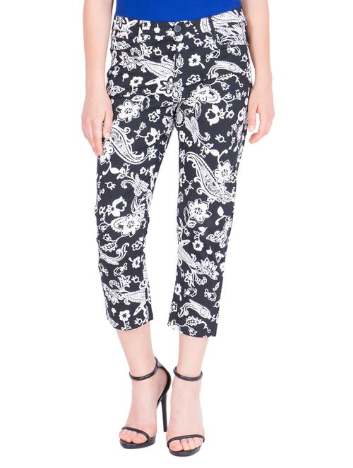 black floral printed cotton capri - 13269513 - Very Small Image - 1
