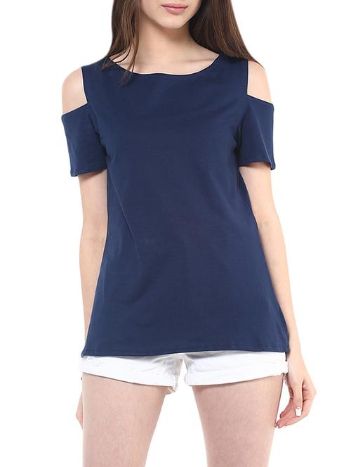 cold shoulder boat neck top - 13270598 - Very Small Image - 1