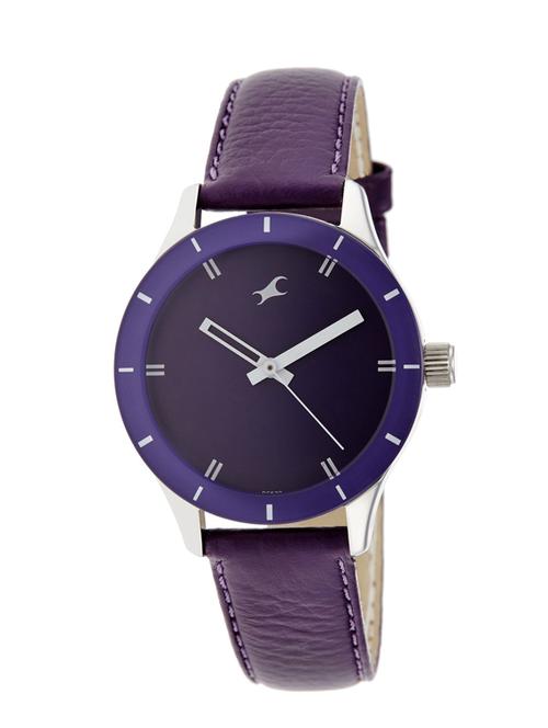 fastrack monochrome analog purple dial women's watch - 6078sl05 - 13271568 - Very Small Image - 1