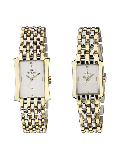 titan bandhan analog white dial couple's watch - ne19272927bm01 - 13271856 - Very Small Image - 1