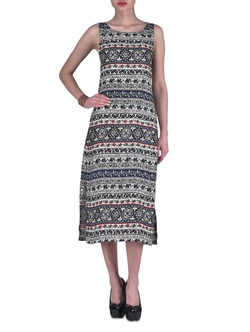 multicolored rayon print shift dress - 1327380 - Very Small Image - 1