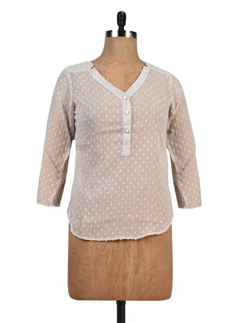 solid white polychiffon top - 1327514 - Very Small Image - 1