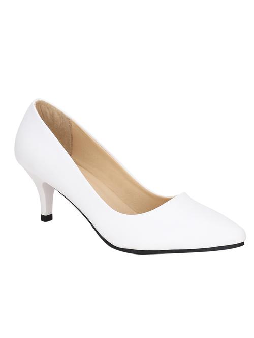 white leatherette slip on pumps - 13277210 - Very Small Image - 1