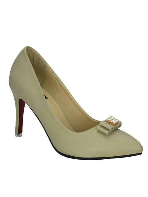 beige leatherette slip on pumps - 13277214 - Very Small Image - 1