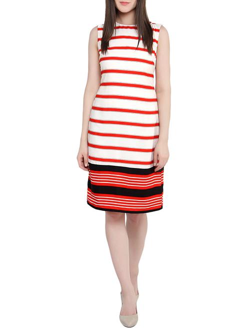 white short dress with orange stripes - 13278045 - Very Small Image - 1