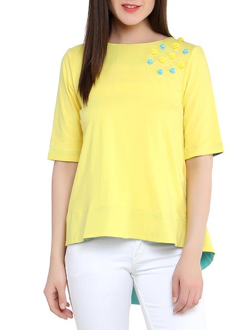 yellow flower trim high low top - 13278081 - Very Small Image - 1