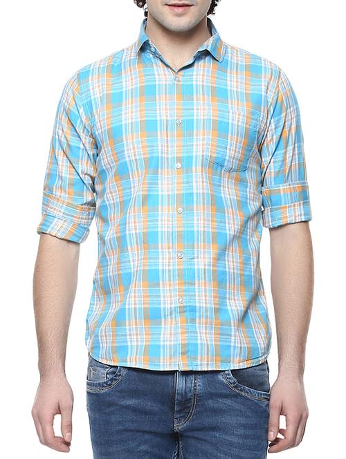 blue cotton casual shirt - 13278976 - Very Small Image - 1