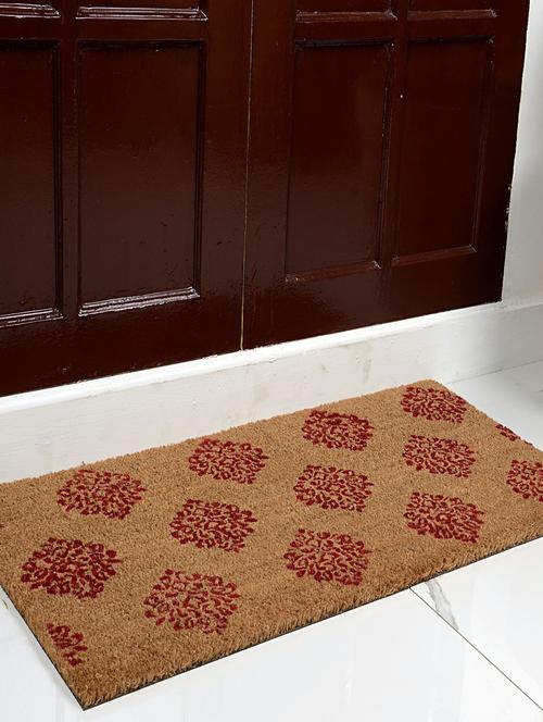 saral home premium quality heavy duty damask printed coir mat - 13279597 - Very Small Image - 1