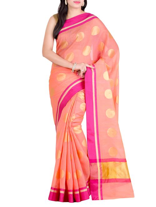 polka dots motif banarasi saree with blouse - 13283005 - Very Small Image - 1