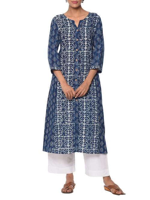 blue cotton kurta - 13283767 - Very Small Image - 1