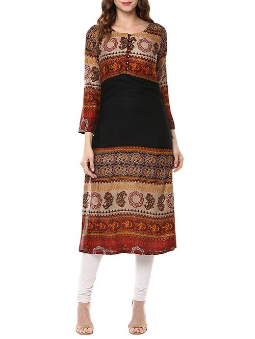 printed straight kurta - 13286394 - Very Small Image - 1