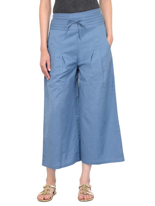 blue cotton palazzo - 13287289 - Very Small Image - 1