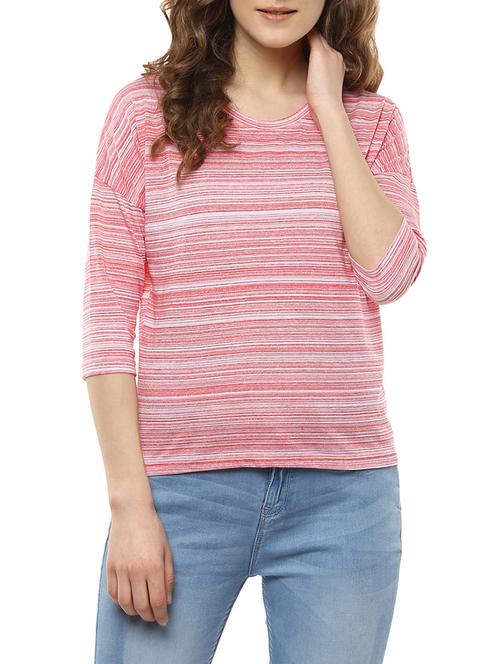 red striped poly cotton knit tee - 13287515 - Very Small Image - 1