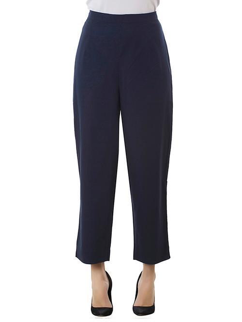 navy blue cotton palazzos - 13288550 - Very Small Image - 1