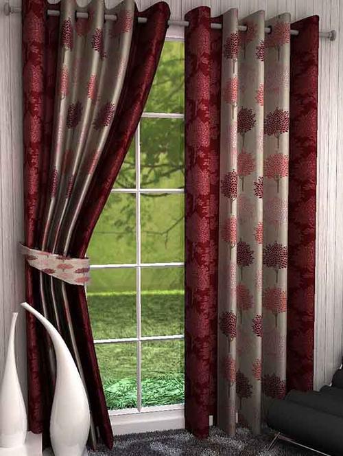 home fantasy printed polyester eyelet long door curtain-2 pcs - 13289497 - Very Small Image - 1