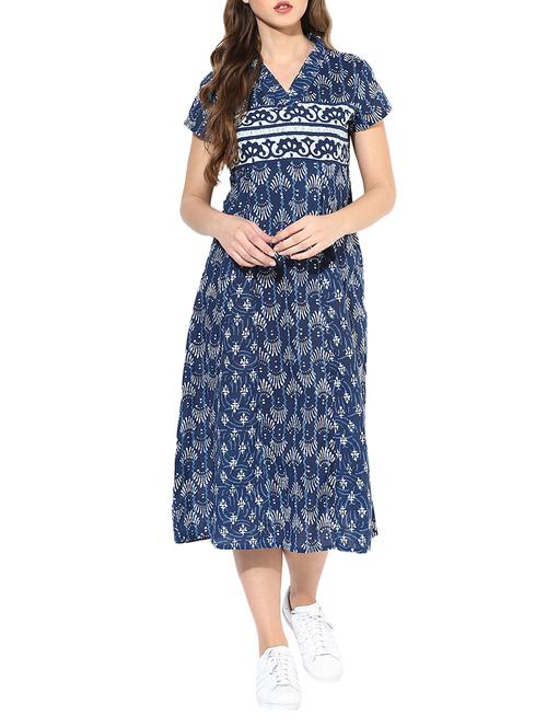 indigo cotton  kurta - 13290296 - Very Small Image - 1