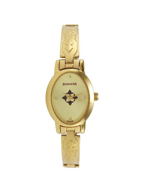 sonata  analog gold dial women's watch -  8100ym04 - 13291921 - Very Small Image - 1