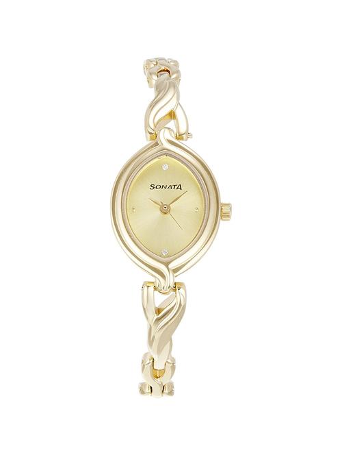 sonata  analog gold dial women's watch -  8109ym02 - 13291928 - Very Small Image - 1