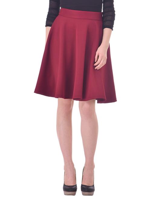 red spandex flared skirt - 13292511 - Very Small Image - 1