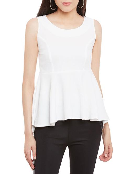 white cotton peplum top - 13292539 - Very Small Image - 1