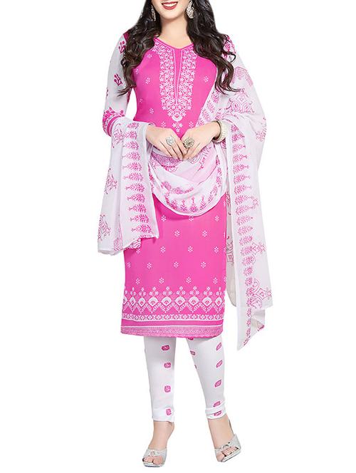 printed unstitched churidaar suit - 13293589 - Very Small Image - 1