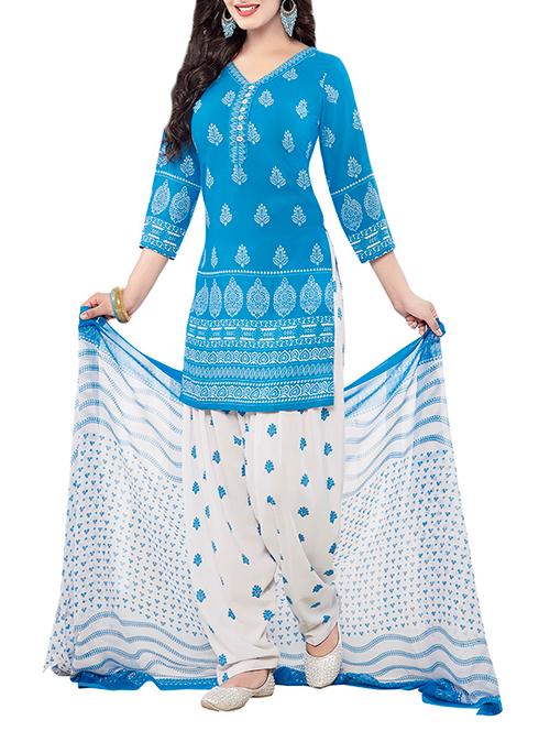 printed unstitched salwar suit - 13293595 - Very Small Image - 1