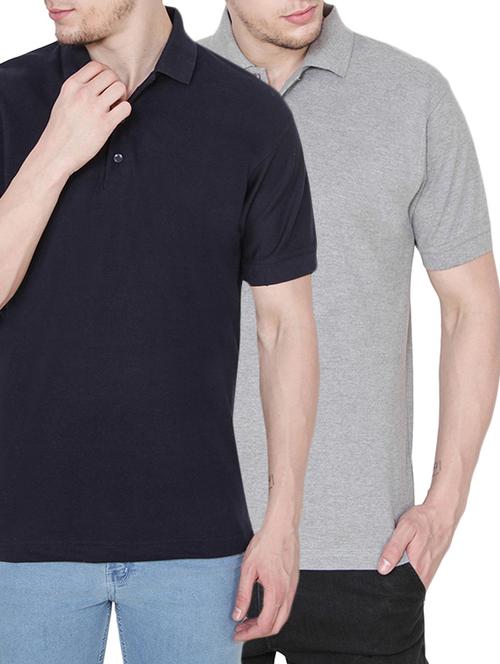 solid cotton polo t-shirts (set of 2) - 13293608 - Very Small Image - 1