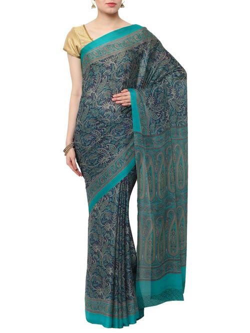 multi colored crepe printed saree with blouse - 13293750 - Very Small Image - 1