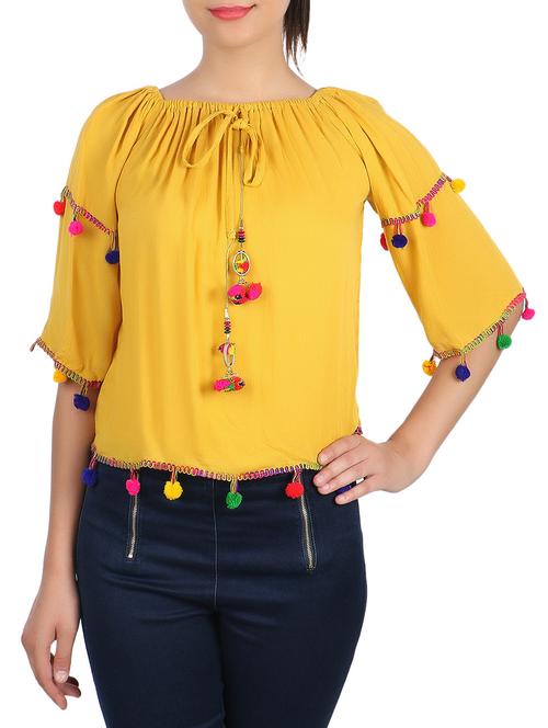 yellow cotton regular top - 13297262 - Very Small Image - 1