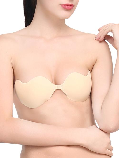 beige solid stick on bra - 13304043 - Very Small Image - 1