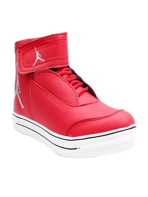 red leatherette lace up sneaker - 13304247 - Very Small Image - 1