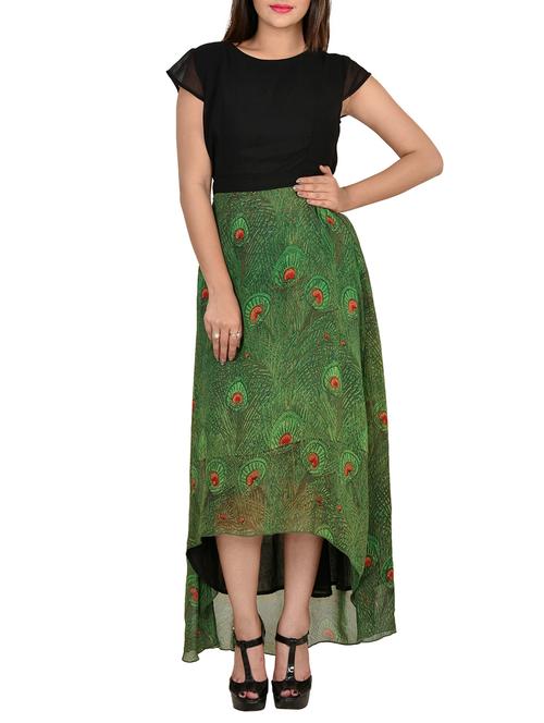 tie knot back high low dress - 13309477 - Very Small Image - 1