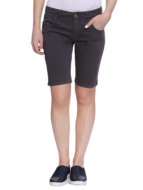 grey cotton regular shorts - 13310886 - Very Small Image - 1