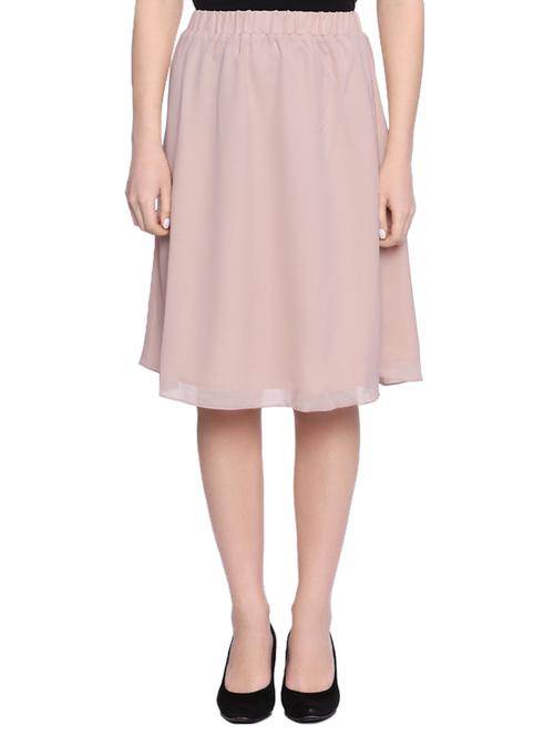 solid pink flared skirt - 13310893 - Very Small Image - 1