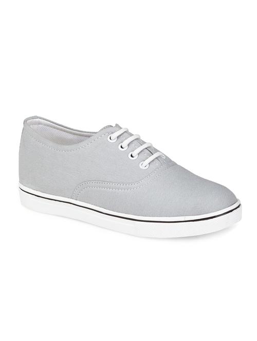 grey canvas laceup sneakers - 13312177 - Very Small Image - 1