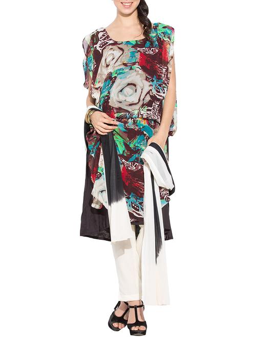 multi colored georgette printed stitched suit - 13312240 - Very Small Image - 1