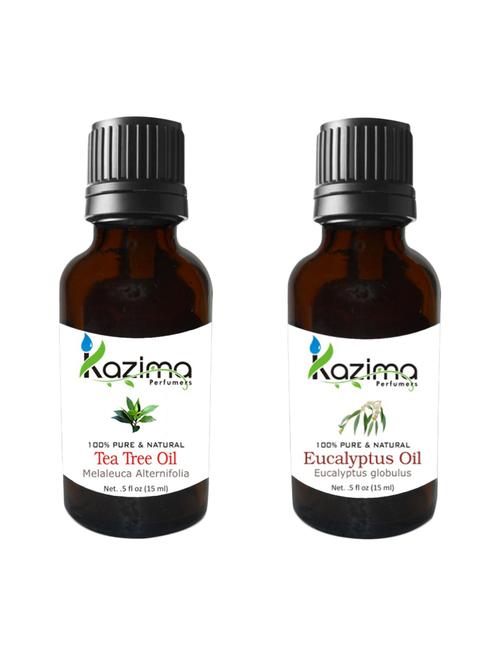 combo of tea tree oil and eucalyptus oil for hair growth, skin care (each 15ml)- 100% pure natural oil - 13313090 - Very Small Image - 1