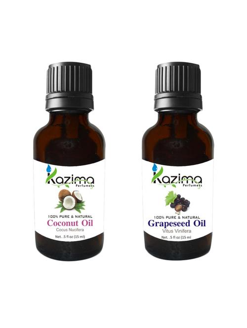 combo of coconut oil and grapeseed oil for hair growth, skin care (each 15ml)- 100% pure natural oil - 13313103 - Very Small Image - 1